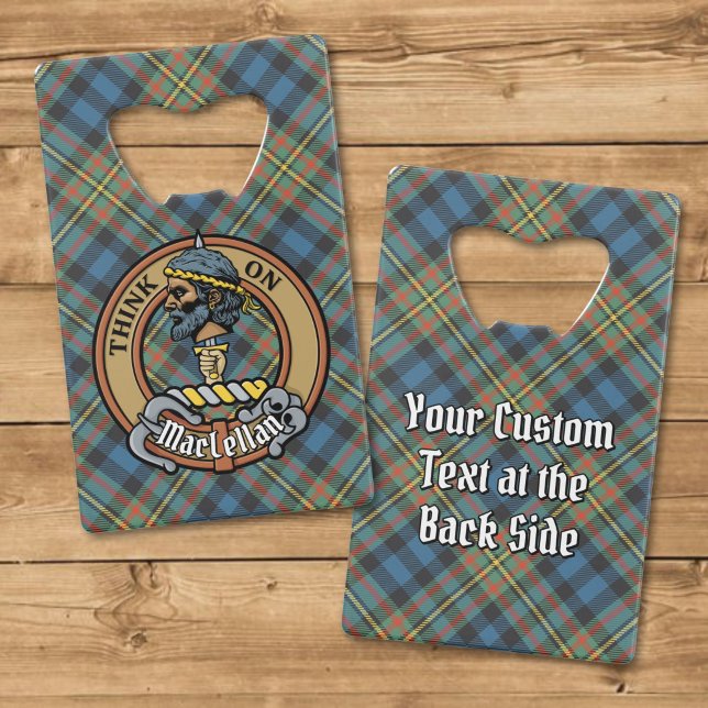Clan MacLellan Crest over Ancient Tartan (Creator Uploaded)