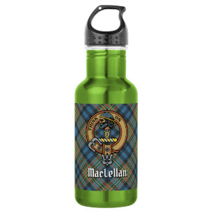 Clan MacLellan Crest over Ancient Tartan 532 Ml Water Bottle