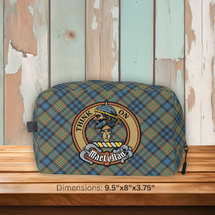 Clan MacLellan Crest over Ancient Tartan Dopp Kit