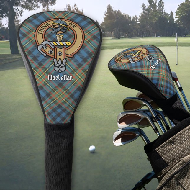 Clan MacLellan Crest over Ancient Tartan Golf Head Cover (Creator Uploaded)
