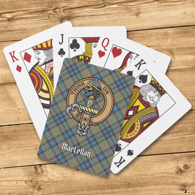 Clan MacLellan Crest over Ancient Tartan Playing Cards (Creator Uploaded)