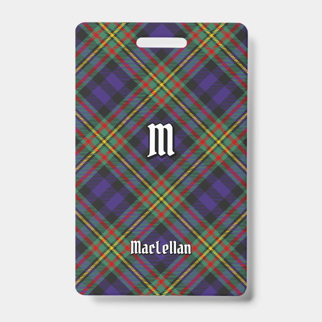 Clan MacLellan Tartan ID Badge (Front)