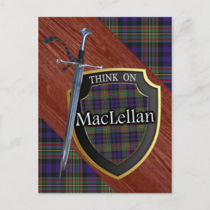 Clan MacLellan Tartan Sword & Shield Postcard