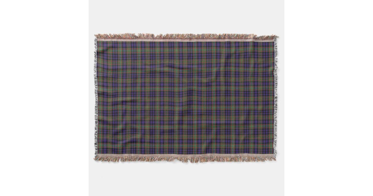 MacLellan Ancient Tartan Blanket Thistle Map Style