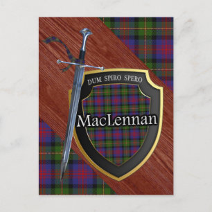 Clan MacLennan Tartan Sword & Shield Postcard