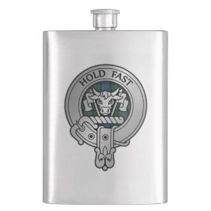 Clan MacLeod Crest & Hunting Tartan Hip Flask