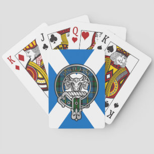 Clan MacLeod Crest & Hunting Tartan on Saltire Bic Playing Cards