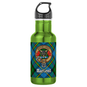 Clan MacLeod Crest over Hunting Tartan 532 Ml Water Bottle