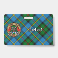 Clan MacLeod Crest over Tartan