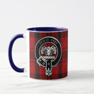 Clan MacLeod Crest & Red & Black Tartan Mug