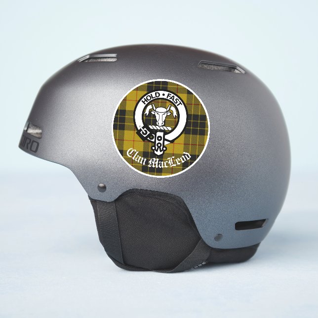 Clan MacLeod Crest Tartan Custom Vinyl Decal (Helmet Side)