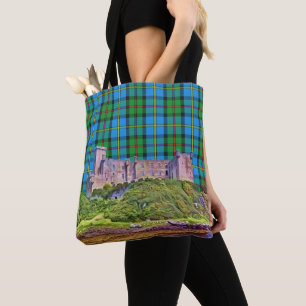 Clan MacLeod Dunvegan Castle Blue and Green Tartan Tote Bag