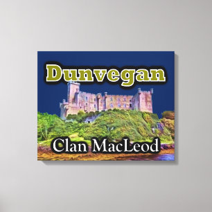 Clan MacLeod Dunvegan Castle Customise Sky Colour Canvas Print