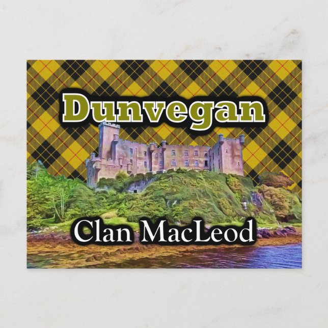 Clan MacLeod Dunvegan Castle Tartan Sky Postcard (Front)