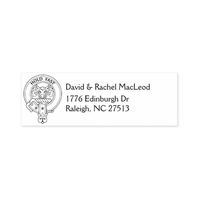 Clan MacLeod [EDIT] Crest & Address Self-inking Stamp (Design)