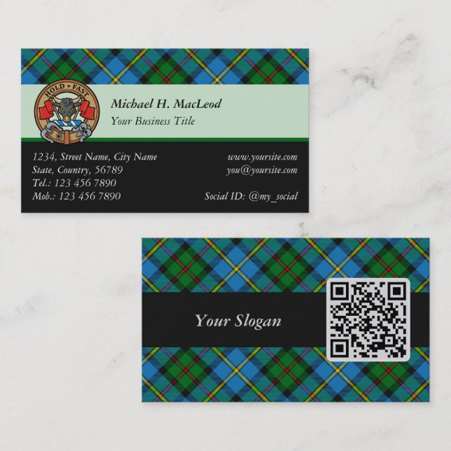 Clan MacLeod Hunting Tartan Business Card (Front/Back)