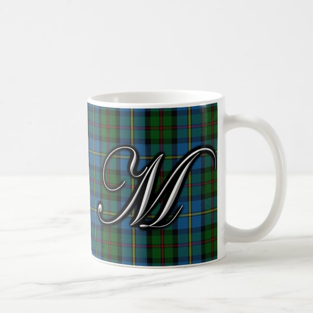 Clan MacLeod Letter M Monogram Tartan Coffee Mug (Right)