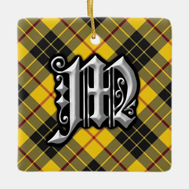 Clan MacLeod Letter M Monogram Tartan Ornament (Front)