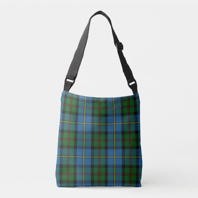 Clan MacLeod of Harris Blue Green Tartan Plaid Crossbody Bag (Front)