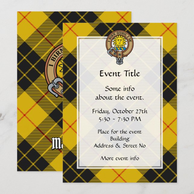 Clan MacLeod of Lewis Crest Invitation (Front/Back)