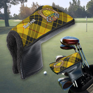 Clan MacLeod of Lewis Crest over Tartan Golf Head Cover