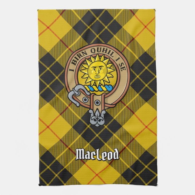 Clan MacLeod of Lewis Crest Tea Towel (Vertical)