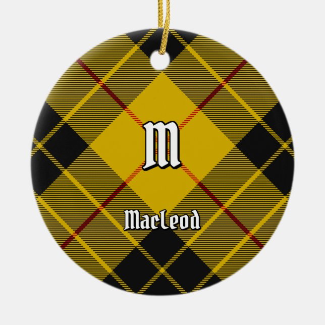 Clan Macleod of Lewis Tartan Ceramic Tree Decoration (Front)