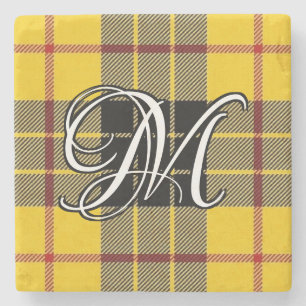 Clan MacLeod of Lewis Tartan Custom Monogram Stone Coaster