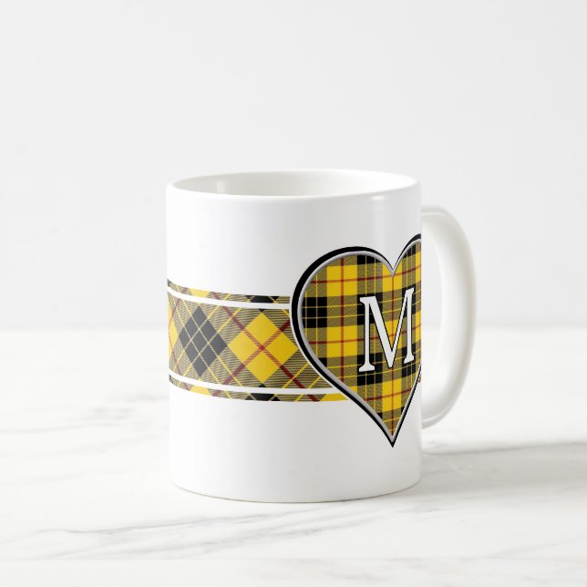 Clan MacLeod of Lewis Tartan Heart Coffee Mug (Front Right)