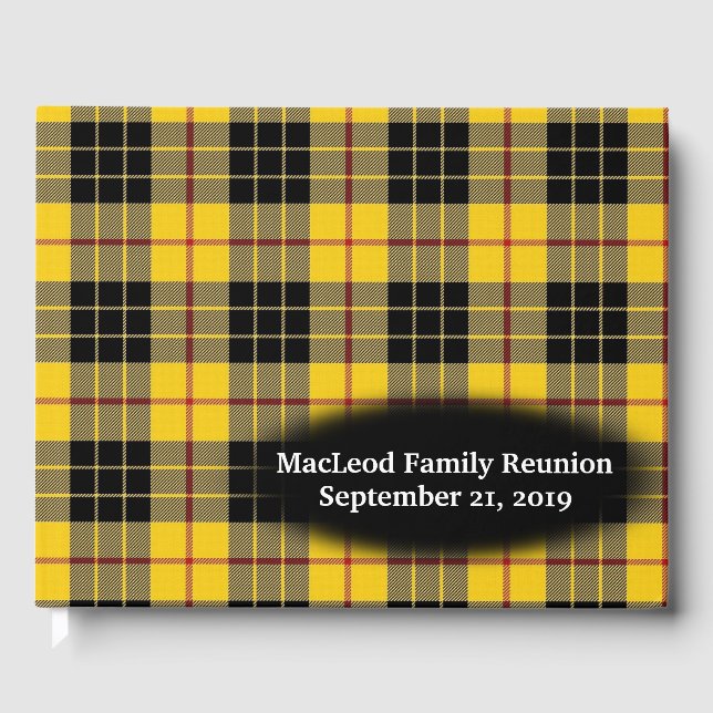 Clan MacLeod of Lewis Tartan Plaid Family Reunion Guest Book (Front)