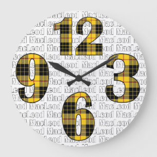 Clan MacLeod of Lewis Tartan Plaid Large Clock