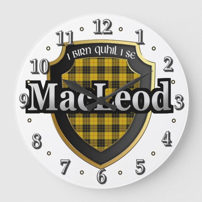 Clan MacLeod of Lewis Tartan Scottish Dream Clock (Front)