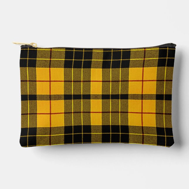 Clan MacLeod of Lewis Yellow Black Scottish Tartan Accessory Pouch (Front)