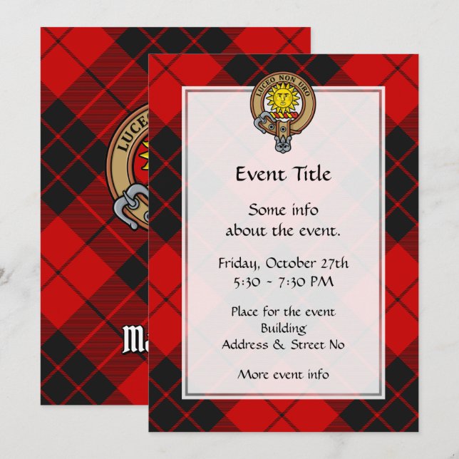 Clan MacLeod of Raasay Crest Invitation (Front/Back)