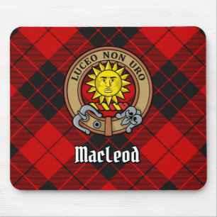 Clan MacLeod of Raasay Crest over Tartan Mouse Mat