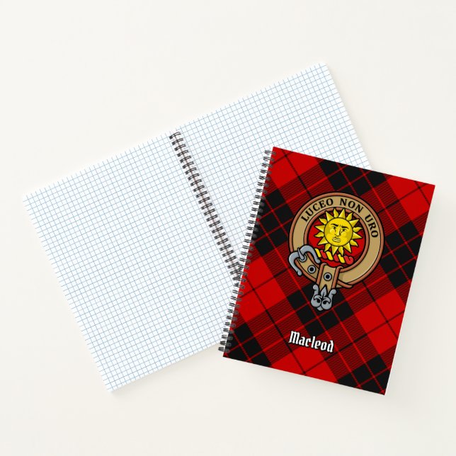 Clan MacLeod of Raasay Crest over Tartan Notebook (Inside)