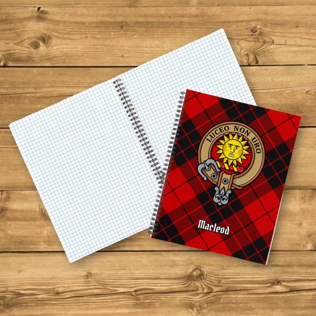 Clan MacLeod of Raasay Crest over Tartan Notebook (Creator Uploaded)