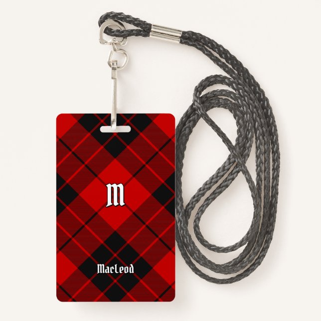 Clan Macleod of Raasay Tartan ID Badge (Front with Lanyard)