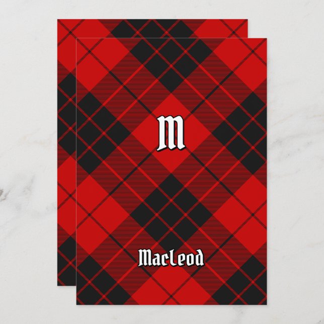 Clan Macleod of Raasay Tartan Invitation (Front/Back)