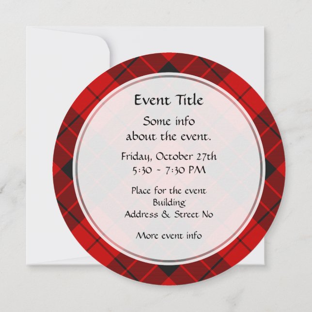 Clan Macleod of Raasay Tartan Invitation (Back)