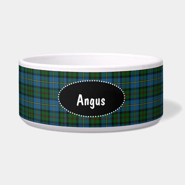 Clan MacLeod Plaid Custom Dog Bowl (Front)