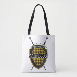 Clan MacLeod Shield and Swords Tartan Plaid Tote Bag