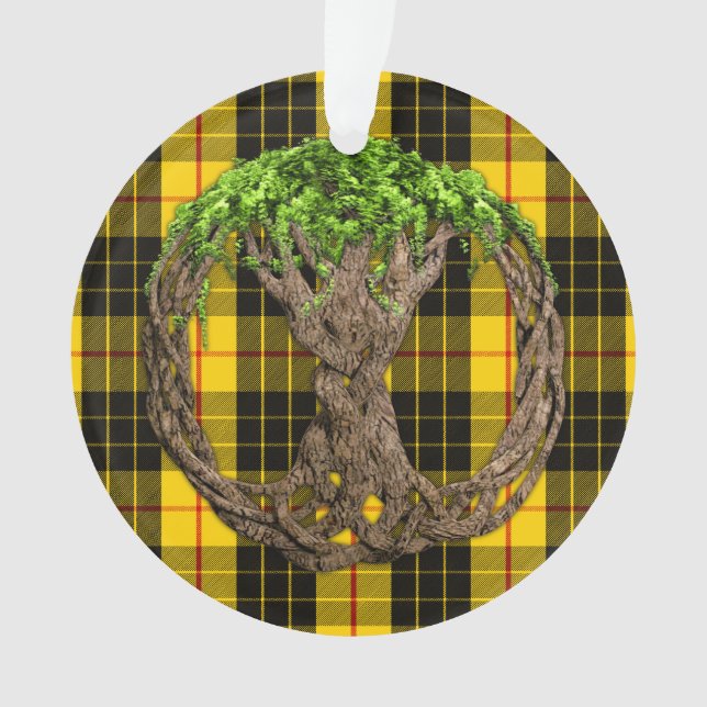 Clan MacLeod Tartan And Celtic Tree Of Life Ornament (Front)
