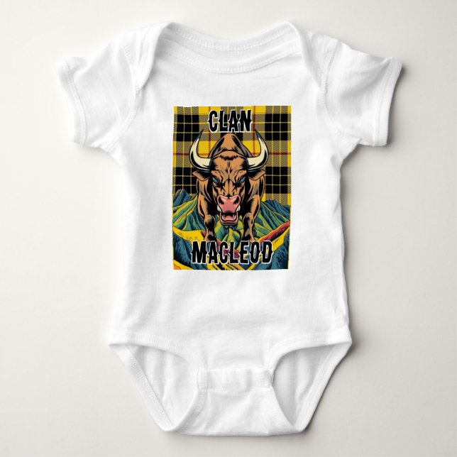 Clan MacLeod Tartan Design Baby Bodysuit (Front)