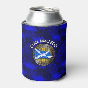 Clan MacLeod Tartan Knot & Flag Can Cooler