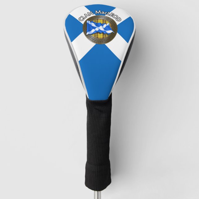 Clan MacLeod Tartan Knot & Flag Golf Head Cover (Front)