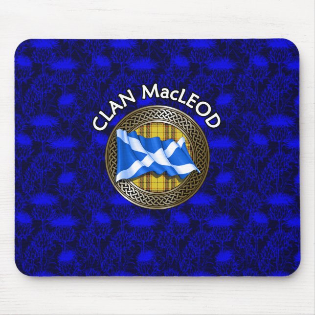 Clan MacLeod Tartan Knot & Flag Mouse Mat (Front)