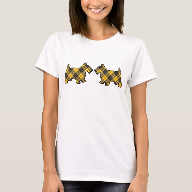 Clan MacLeod Tartan Scottie Dogs 2 T-Shirt (Front)
