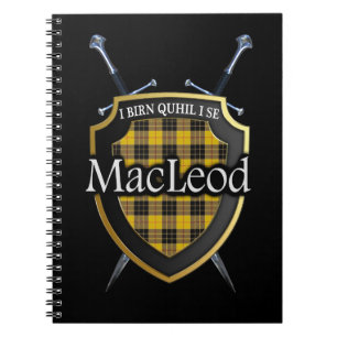 Clan MacLeod Tartan Shield & Swords Notebook