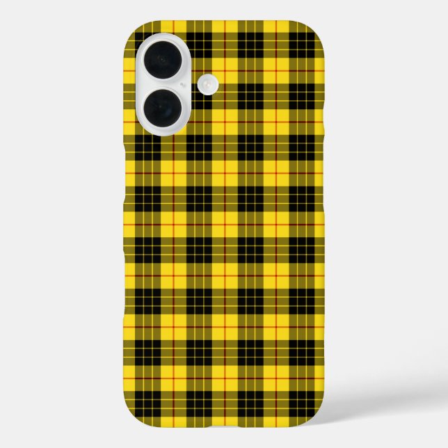 Clan MacLeod Tartan Yellow and Black Plaid Case-Mate iPhone Case (Back)